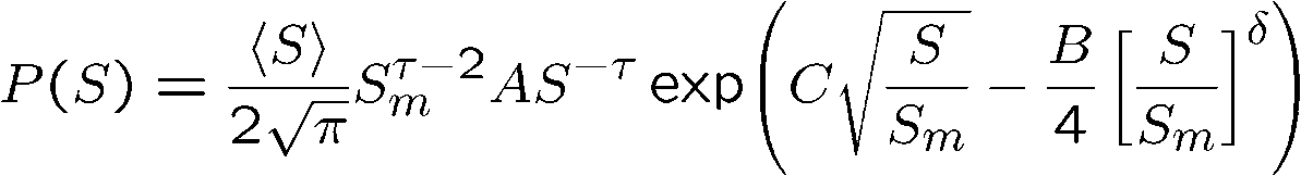 Analytical result of avalanche distribution P(S)